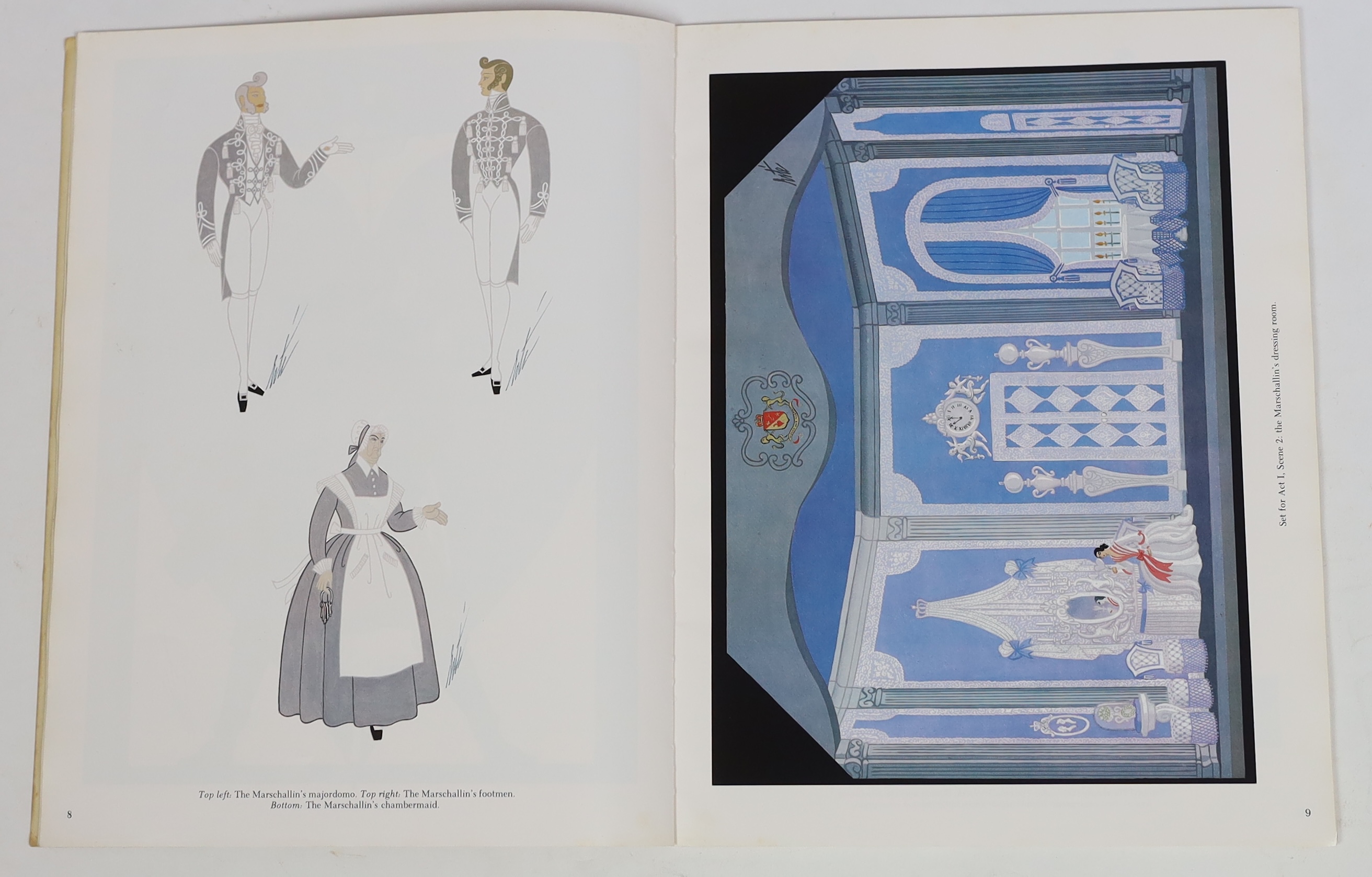 Erté (Romain de Tirtoff) (1892–1990), Costumes and sets for Der Rosenkavalier, signed by the artist with a presentation for Jo